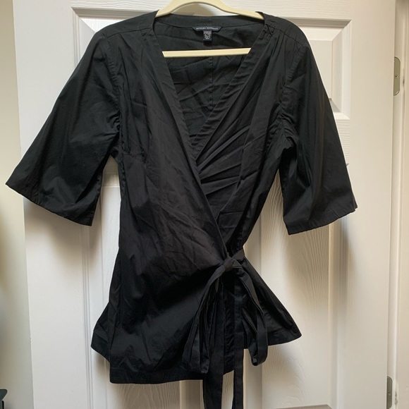 Banana Republic Cotton Poplin Wrap Blouse - Picture 1 of 3